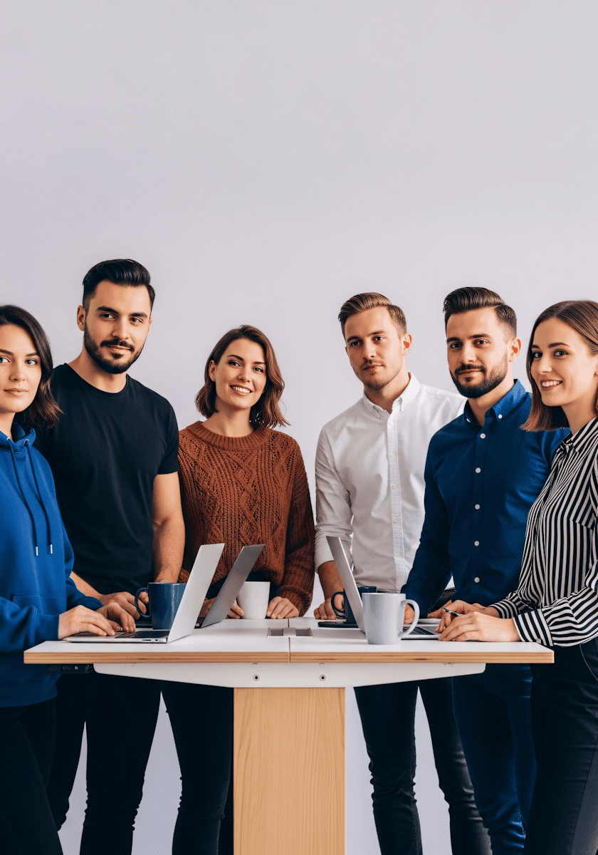 A team collaborating around a table — representing applicants supported by responsible AI